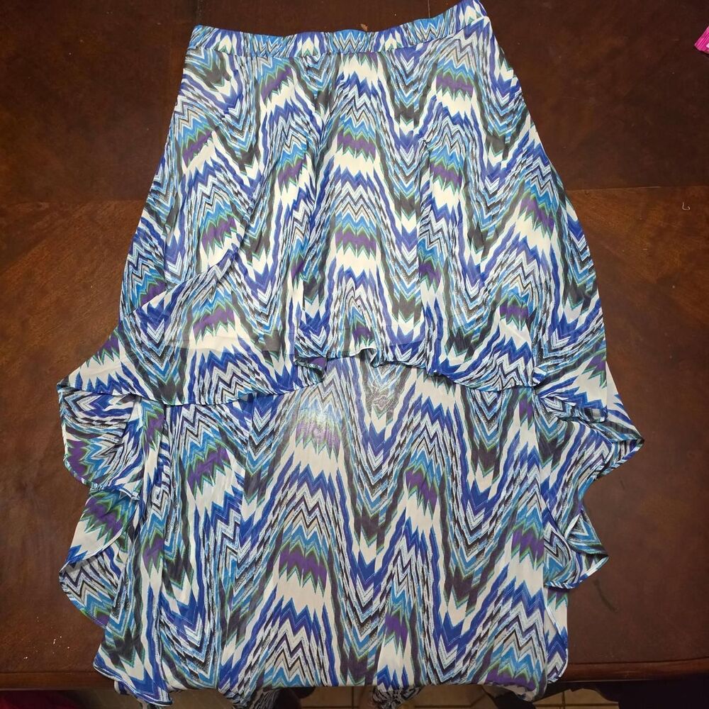 Y2k Bebe High Low Patterned Skirt